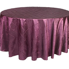 Round table with cover for breakfast catering