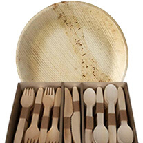 Eco bamboo utensils for drop off catering near me